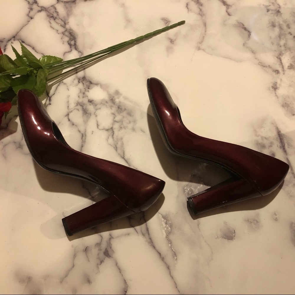 Stuart Weitzman Square Toe Pumps Ruby Red Sz 6 - image 5